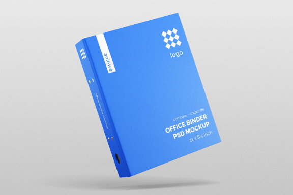 Binder Folder US Size Mockup - Floating View