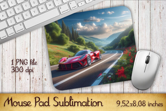 Red Racing Car Pad Sublimation