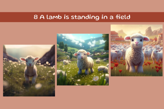A lamb is standing in a field