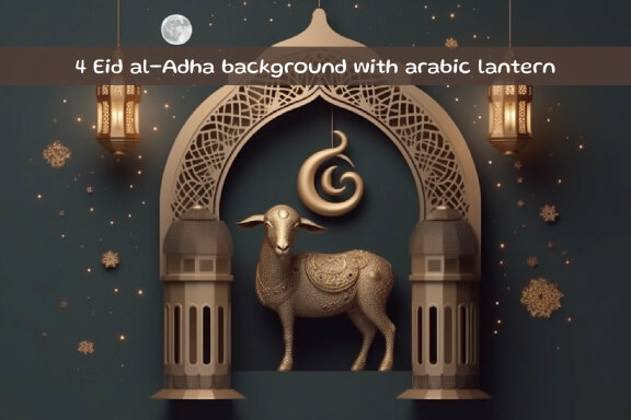 Eid al-Adha background with arabic lantern