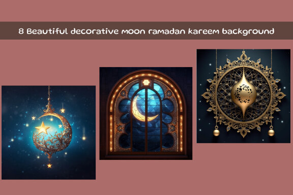 Beautiful decorative moon ramadan kareem background