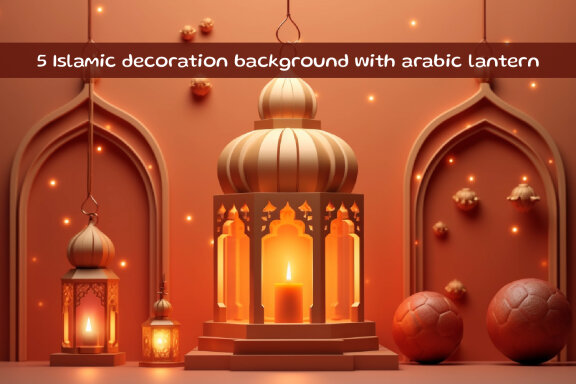 Islamic decoration background with arabic lantern