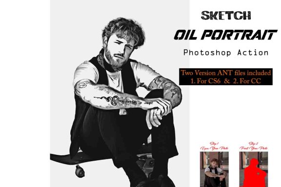 Sketch Oil Portrait Photoshop Action