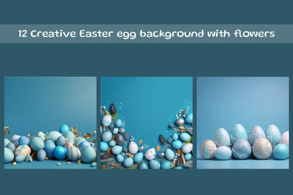 Creative Easter egg background with flowers