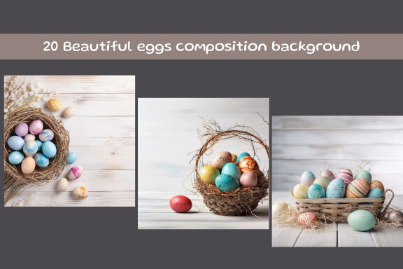 Beautiful eggs composition background