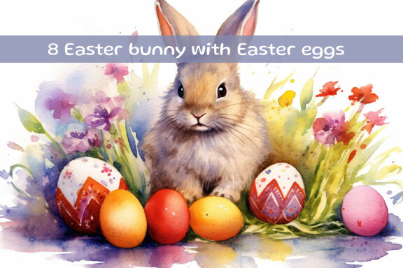 Easter bunny with Easter eggs