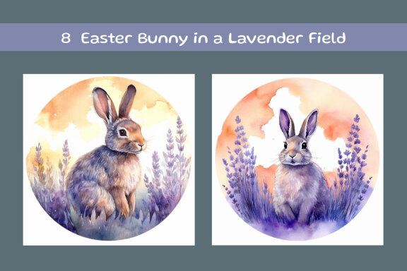 Easter Bunny in a Lavender Field