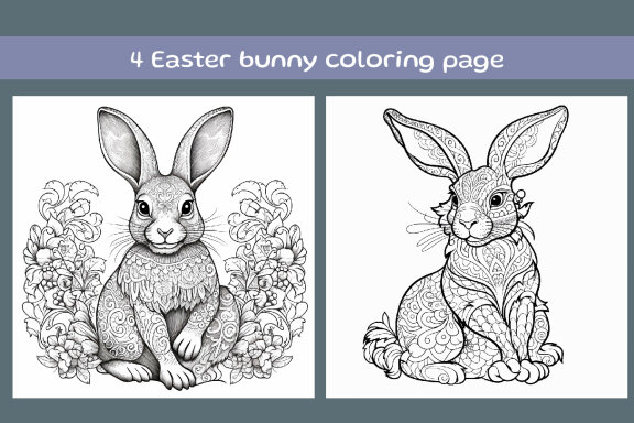 Easter bunny coloring page