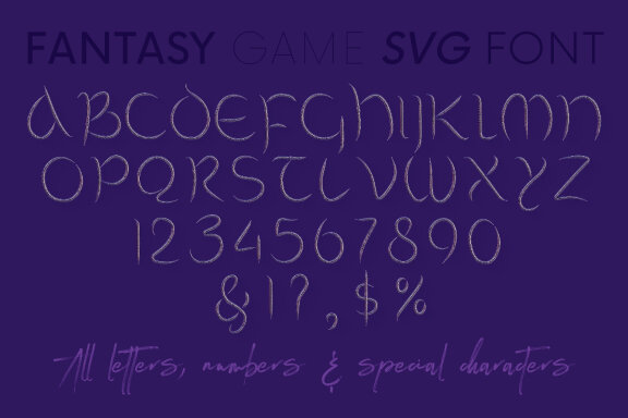 Fantasy Game Free PNG Alphabet
