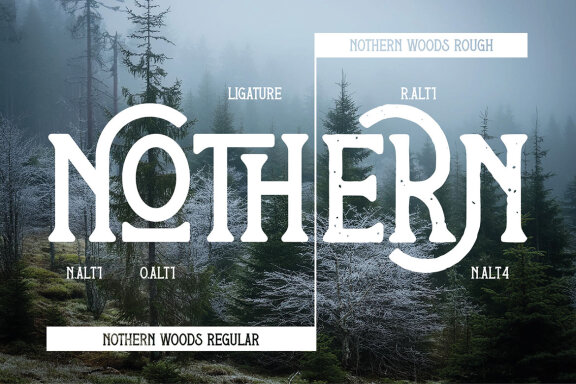 Nothern Woods Vintage Label Font