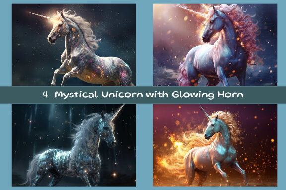 Mystical Unicorn with Glowing Horn