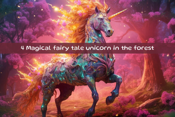 Magical fairy tale unicorn in the forest