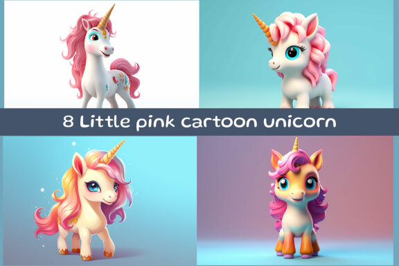 Cute little pink unicorn