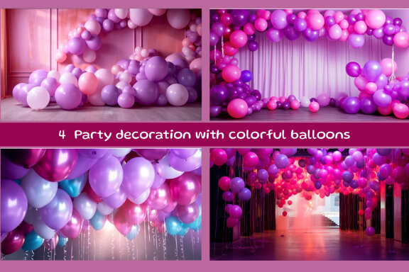 Party decoration with colorful balloons