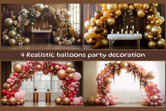 Realistic balloons party decoration