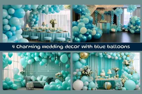 Charming wedding decor with blue balloons