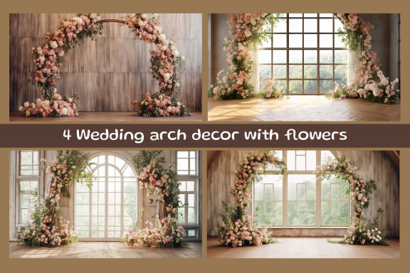 Wedding arch decor with flowers