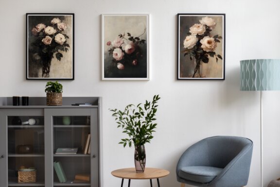 Vintage Flower European Wall Art Poster Bundle