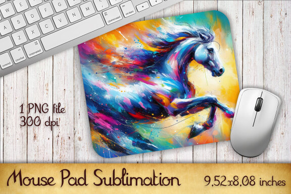 Abstract Horse Mouse Pad Sublimation