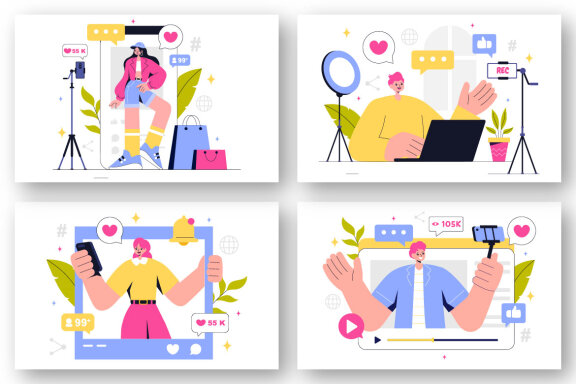 9 Digital Marketing Content Creation Illustration