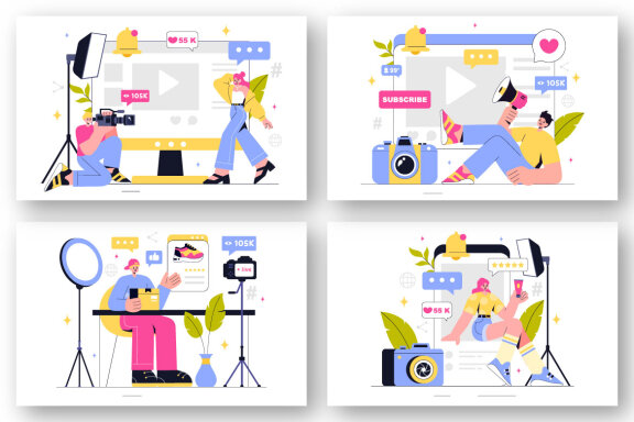 9 Digital Marketing Content Creation Illustration