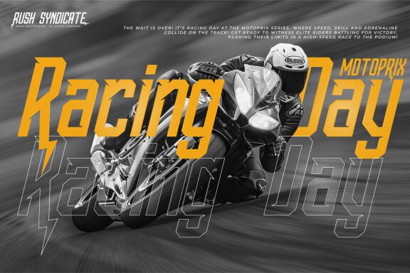 Rush Syndicate | Condensed Racing Font