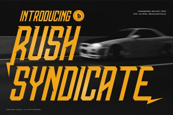 Rush Syndicate | Condensed Racing Font