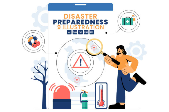 9 Emergency Disaster Preparedness Illustration