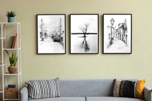 Charcoal Pencil Drawing Wall Art Poster Bundle