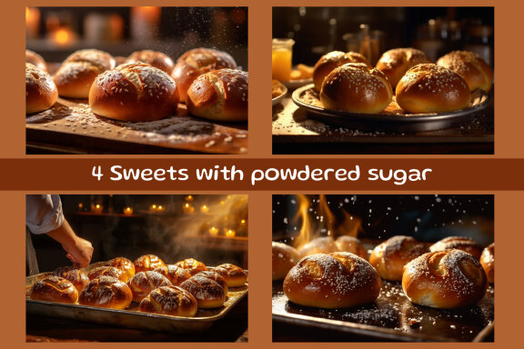 Sweets with powdered sugar