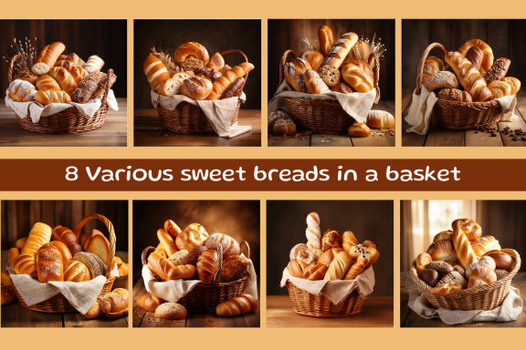 Various sweet breads in a basket