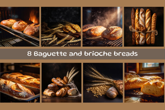 Baguette and brioche breads