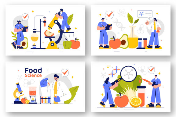 9 Food Science Laboratory Illustration