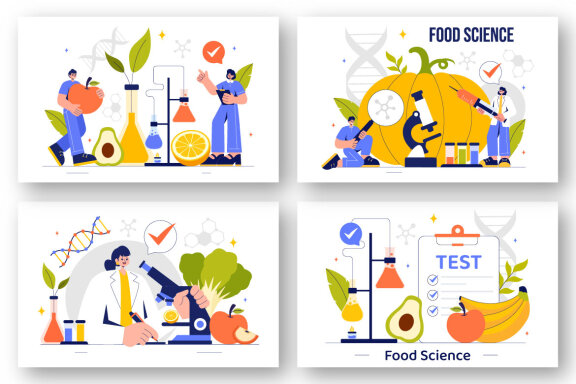 9 Food Science Laboratory Illustration