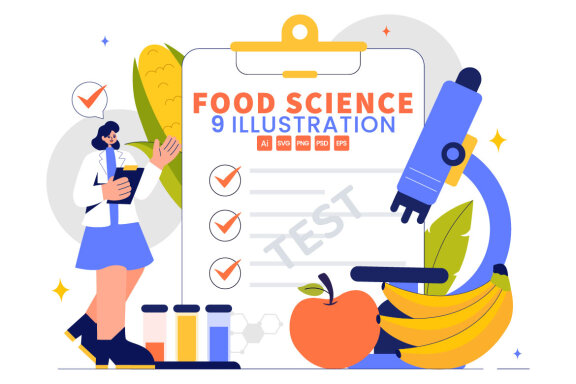 9 Food Science Laboratory Illustration