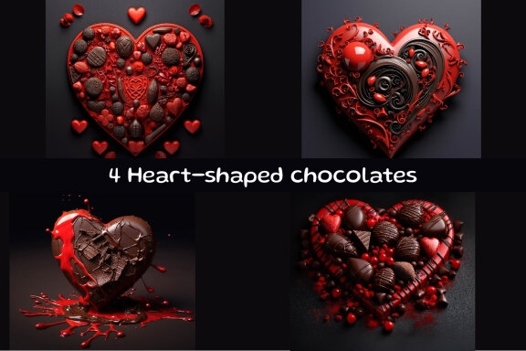 Heart-shaped chocolates