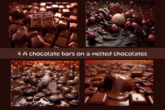 A chocolate bars on a melted chocolates