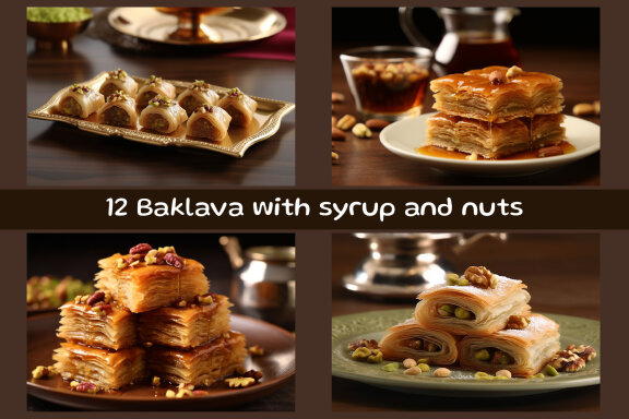 Baklava with syrup and nuts