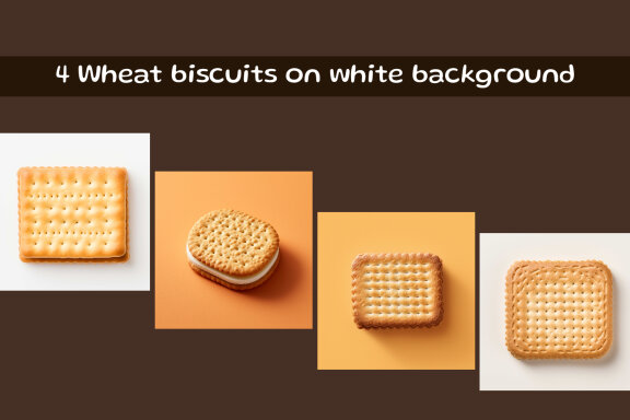Wheat biscuits on white background