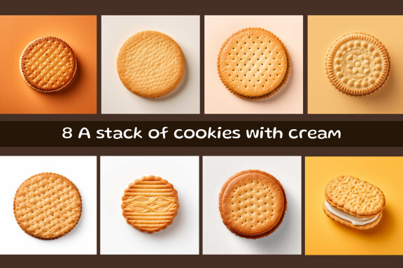  A stack of cookies with cream