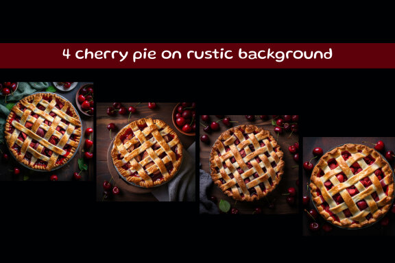 Homemade cherry pie on rustic background