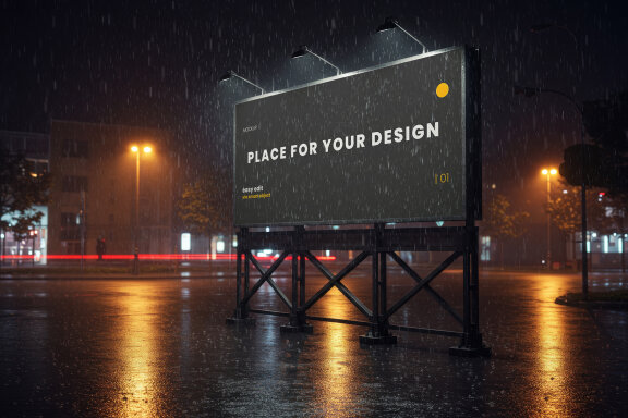 Billboards under the Rain Mockup