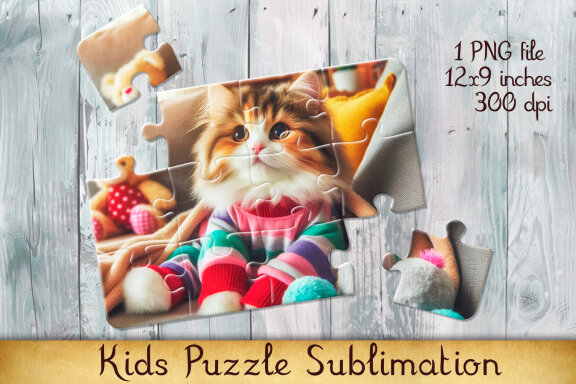 Cute Cat Kids Puzzle Design
