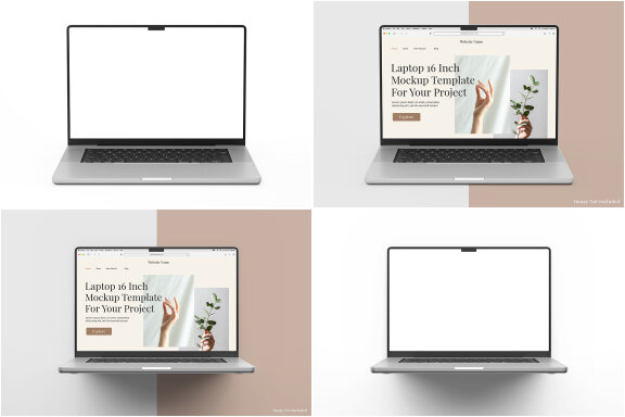 MacBook 16 Inch Mockup - Front View