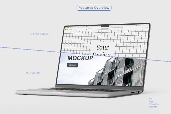 MacBook 16 Inch Mockup - Perspective View