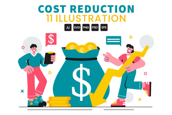 11 Cost Reduction Business Illustration