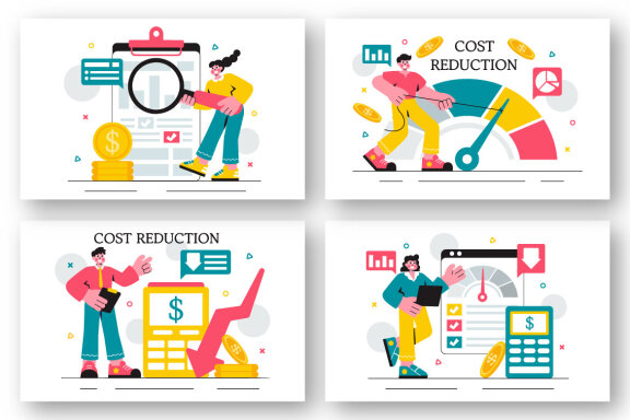 11 Cost Reduction Business Illustration