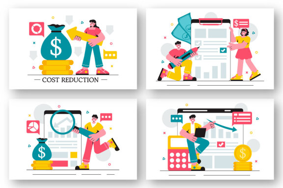 11 Cost Reduction Business Illustration
