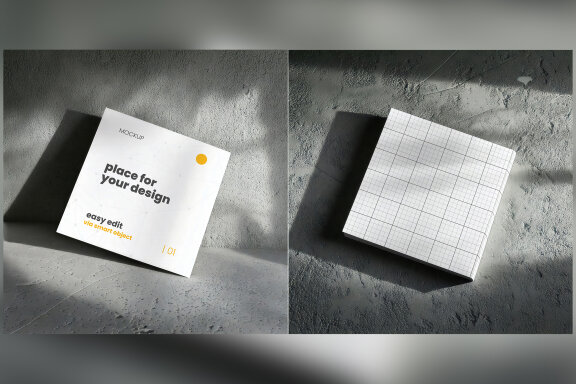 Square Brochure with Shadow Mockups