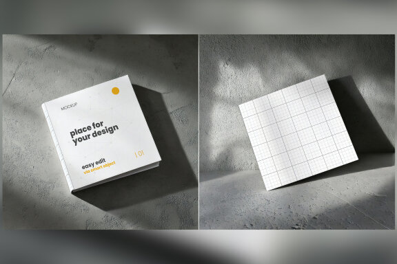 Square Brochure with Shadow Mockups
